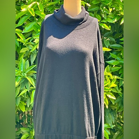 Allsaints Black Turtle neck Knot Sweater Dress Large - Picture 7 of 14
